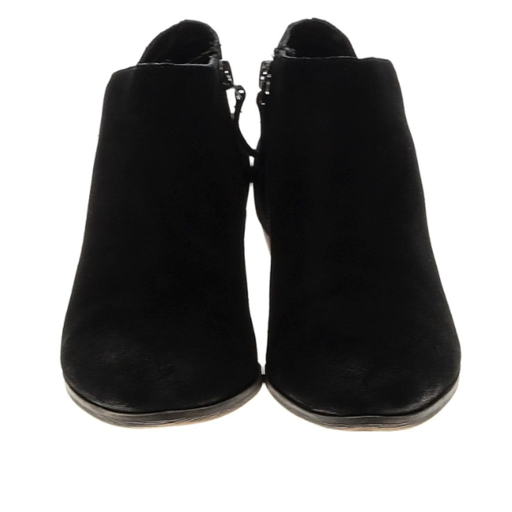 Nordstrom Caslon Heeled Bootie Suede Black Leather Sz